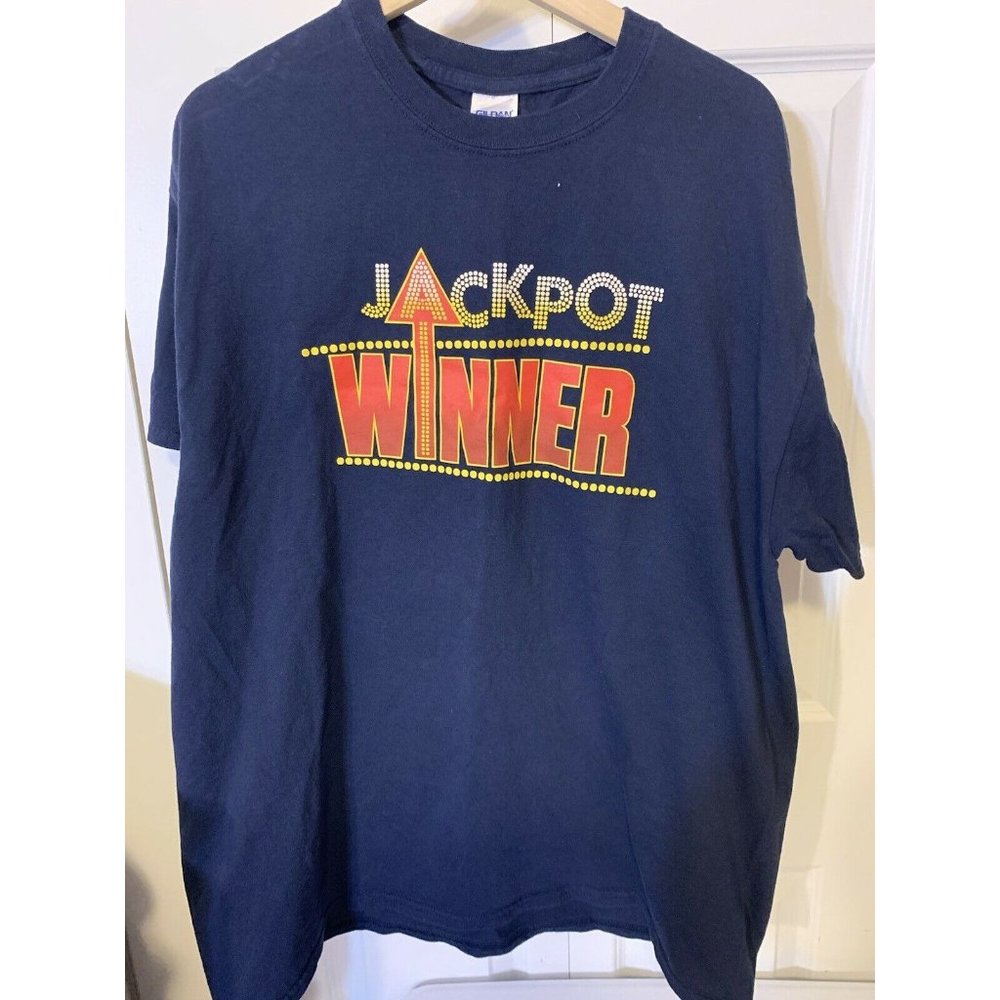 Isle of Capri Casino‎ Navy T-Shirt Jackpot Winner Size 2XL BLUE RED
